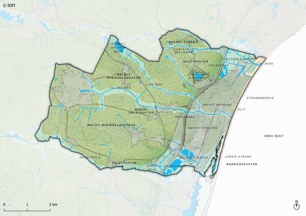 figur der viser det geologiske landskab i kommunen